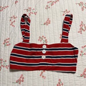 Hey Babe red white and blue cropped tank, size large